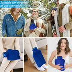 4 Pack Knitted Hot Water Bottle Covers for 2L Bottles – Soft Removable Sweater Cover Only