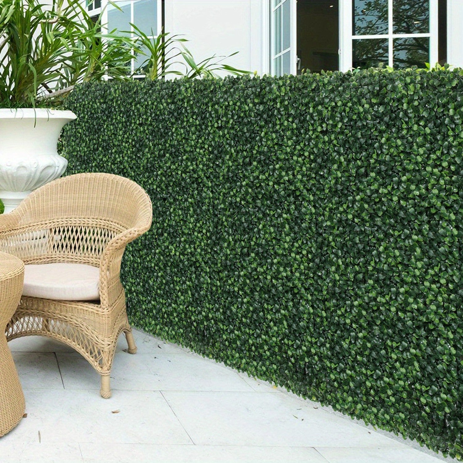 4PCS Artificial Plant Wall Panels 60x40cm - Fake Grass Hedge Vertical Garden Ivy Mat