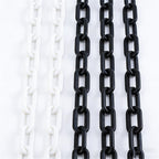6M Plastic Safety Warning Chain – Black and White Barrier Chain 8mm for Traffic Control and Hazard Areas