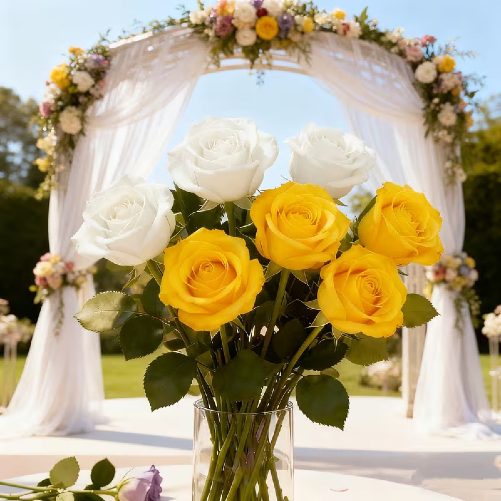 20pcs Artificial Rose Flowers Silk Long Stem Fake Roses Wedding Home Decor
