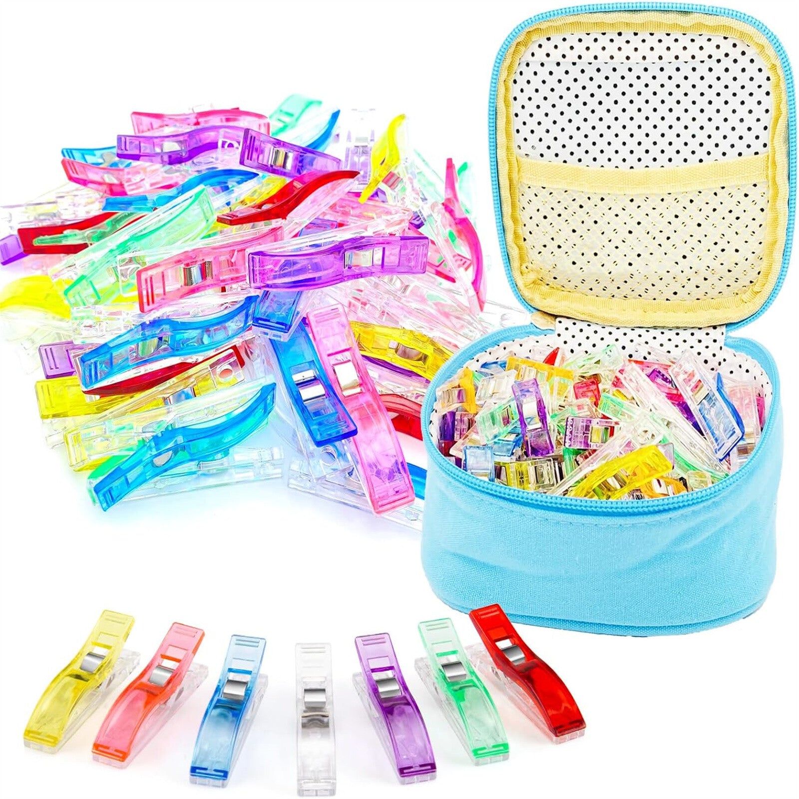 300 Pack Wonder Clips for Sewing Quilting and Crafts – Multi Color Fabric Clips 56mm