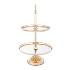 2 Tier Gold Mirror Cake Stand for Wedding, Birthday & Dessert Display