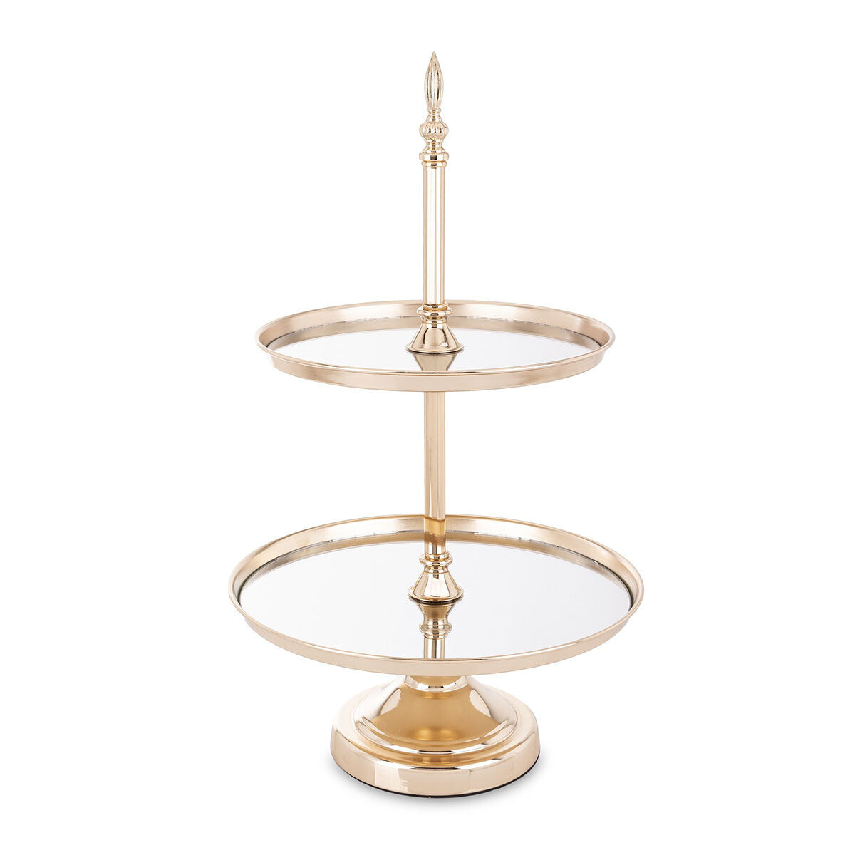 2 Tier Gold Mirror Cake Stand for Wedding, Birthday & Dessert Display