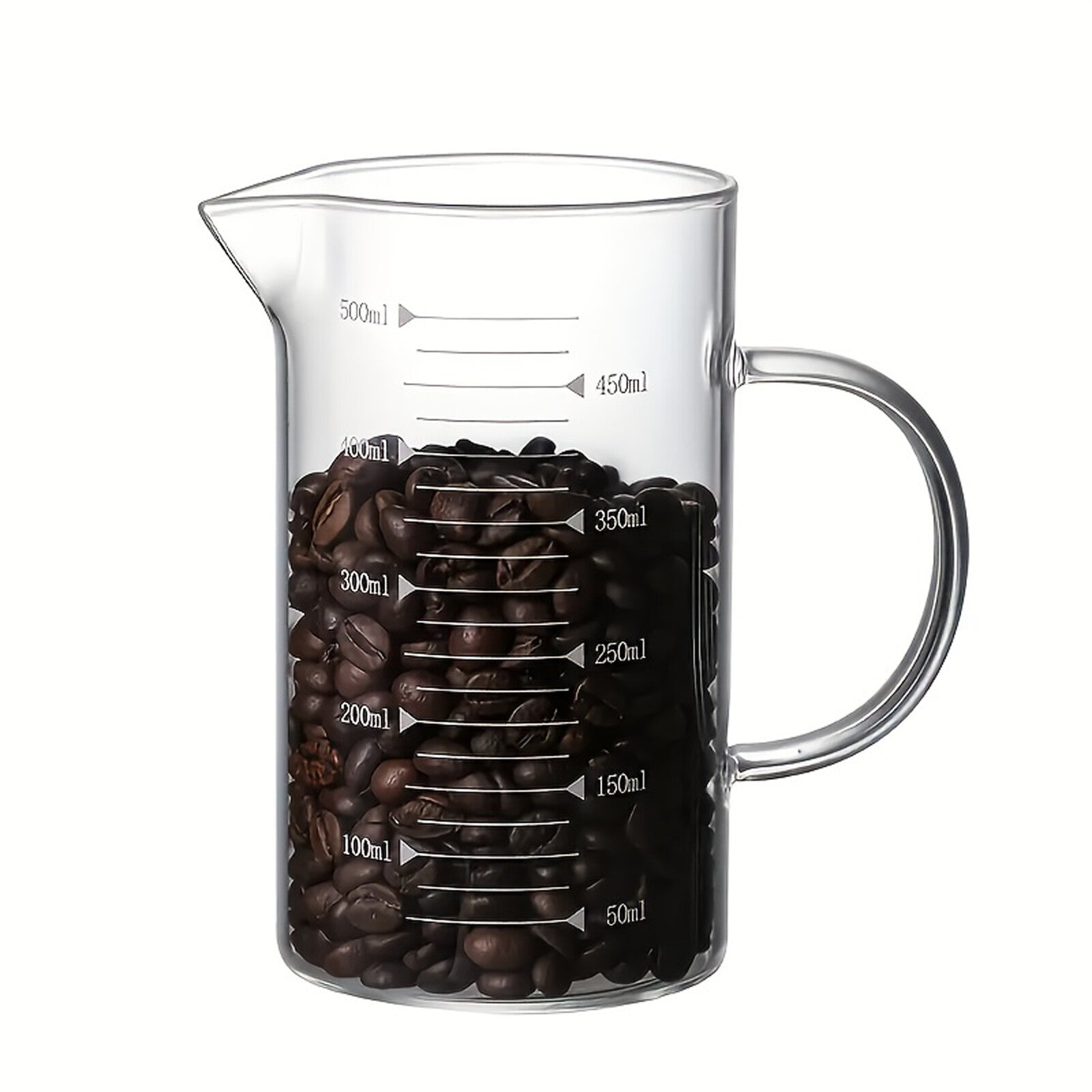 2PCS 500ml Glass Measuring Cups With Handle V-Shaped Spout Kitchen Liquid Beaker