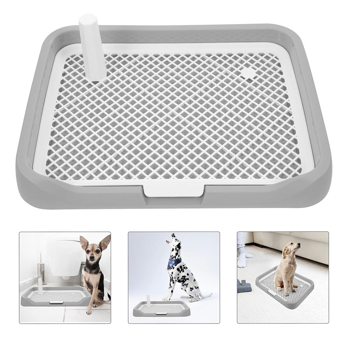Indoor Dog Potty Trainer Pad Tray - Small Puppy Toilet Pee Tray with Grille