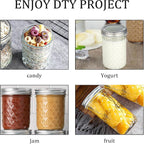 12PCS 500ml Glass Mason Jars with Airtight Lids Wide Mouth Preserving Jars