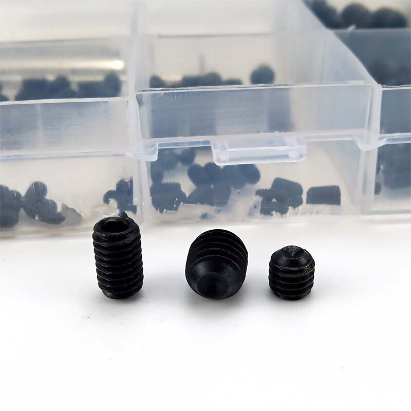 240pcs Hex Socket Grub Screw Set M3–M8 | Carbon Steel Assortment Kit with 5 Hex Keys