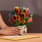 1/2PCS 3D Gift Card Flower Greeting Card Style Birthday Postcard Gift Handmade