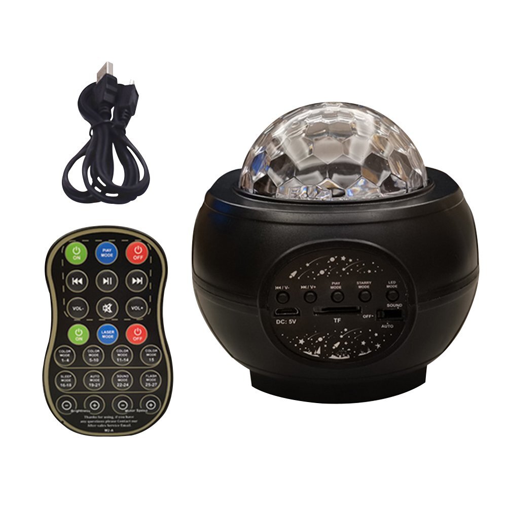 Galaxy Star Projector Night Light LED Ocean Wave Lamp Bluetooth Music Remote Control