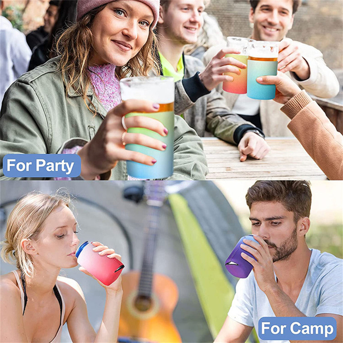 8-32PCS Slim Can Cooler Sleeves Neoprene Drink Can Cup Covers Assorted Colours