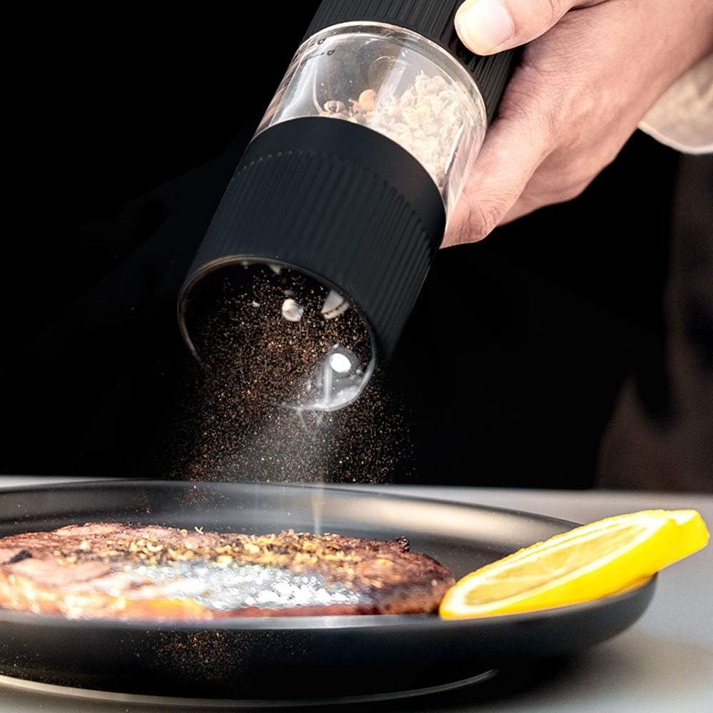 Electric Salt and Pepper Grinder – Battery Powered Spice Mill with Adjustable Coarseness (1 or 2 Pack)