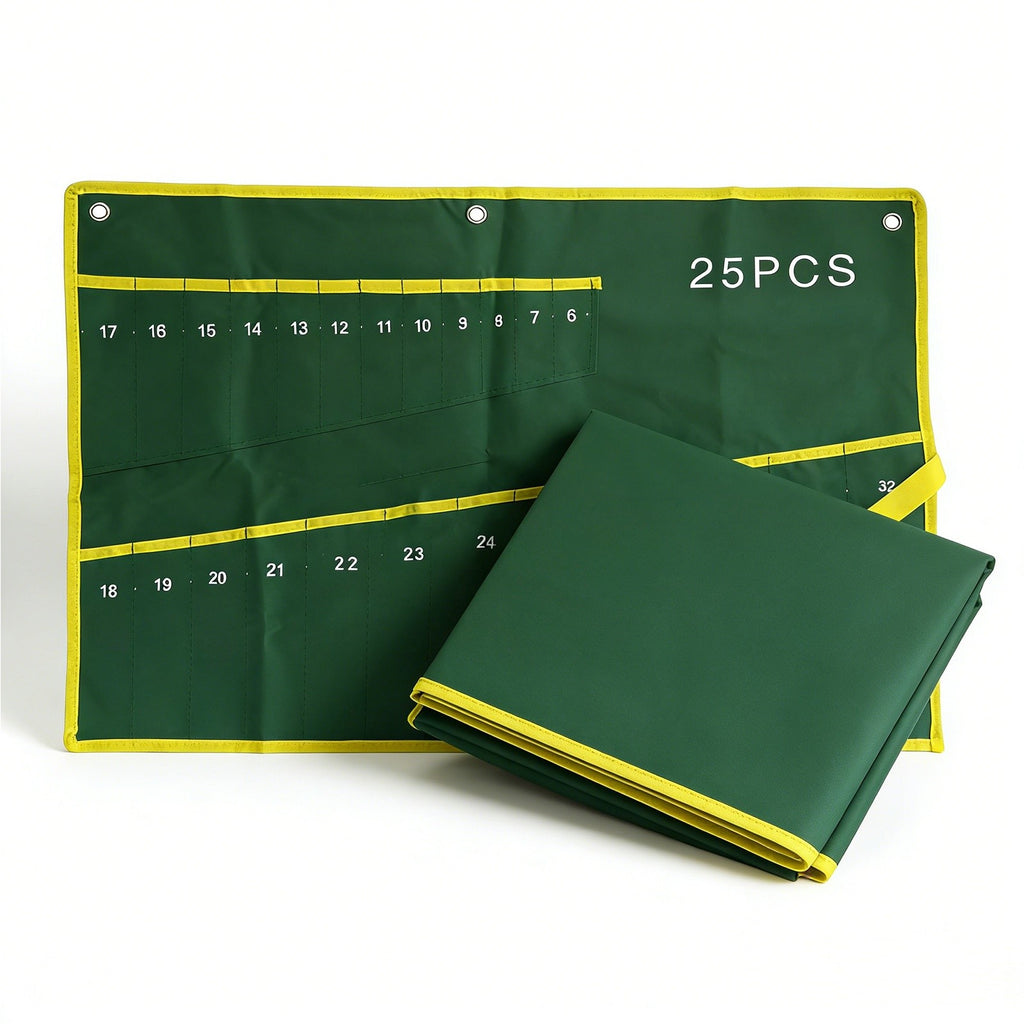 25 Pocket Roll Up Spanner Wrench Tool Organizer – Canvas Storage Pouch for Hand Tools