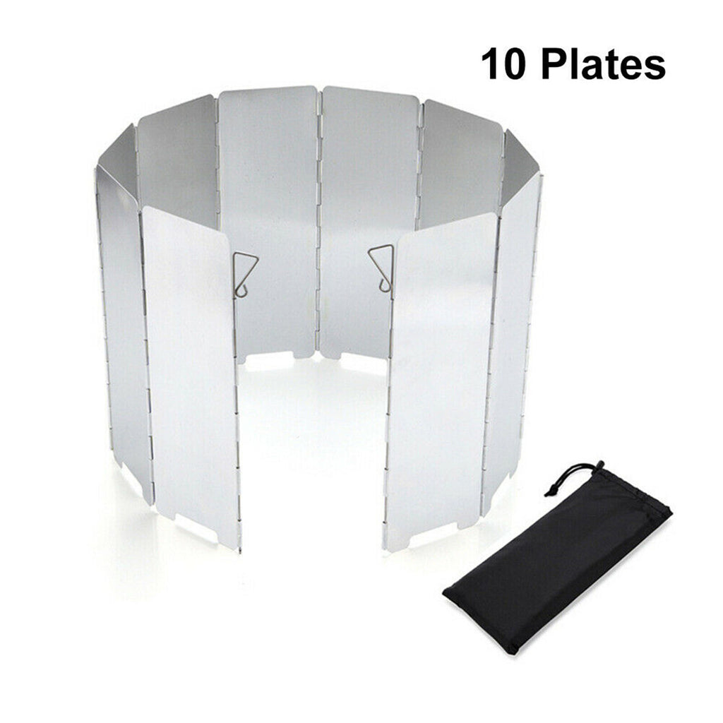 30 Plate Aluminum Alloy Camping Stove Wind Shield | Foldable BBQ Cooker Windscreen