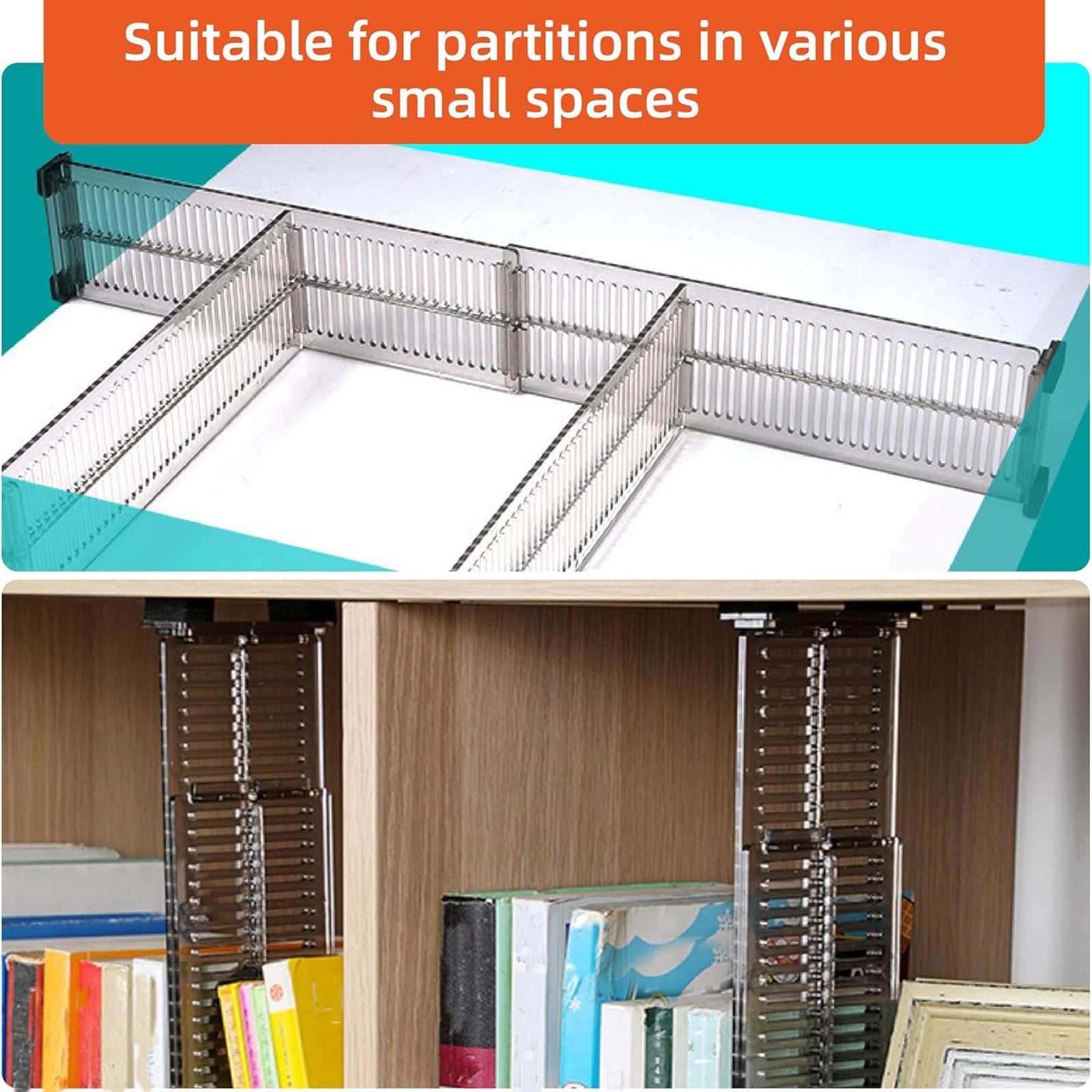 2 Pack Expandable Drawer Dividers – Adjustable Storage Organizer for Kitchen, Closet and Home Drawers