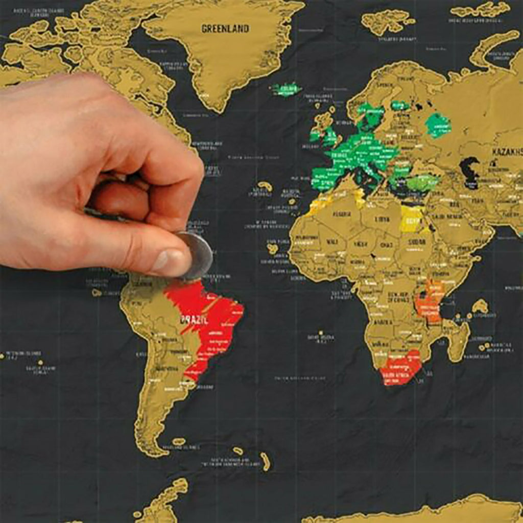 2pcs Scratch Off World Map Poster Large 82.5x59.5cm | Deluxe Travel Map Wall Decor