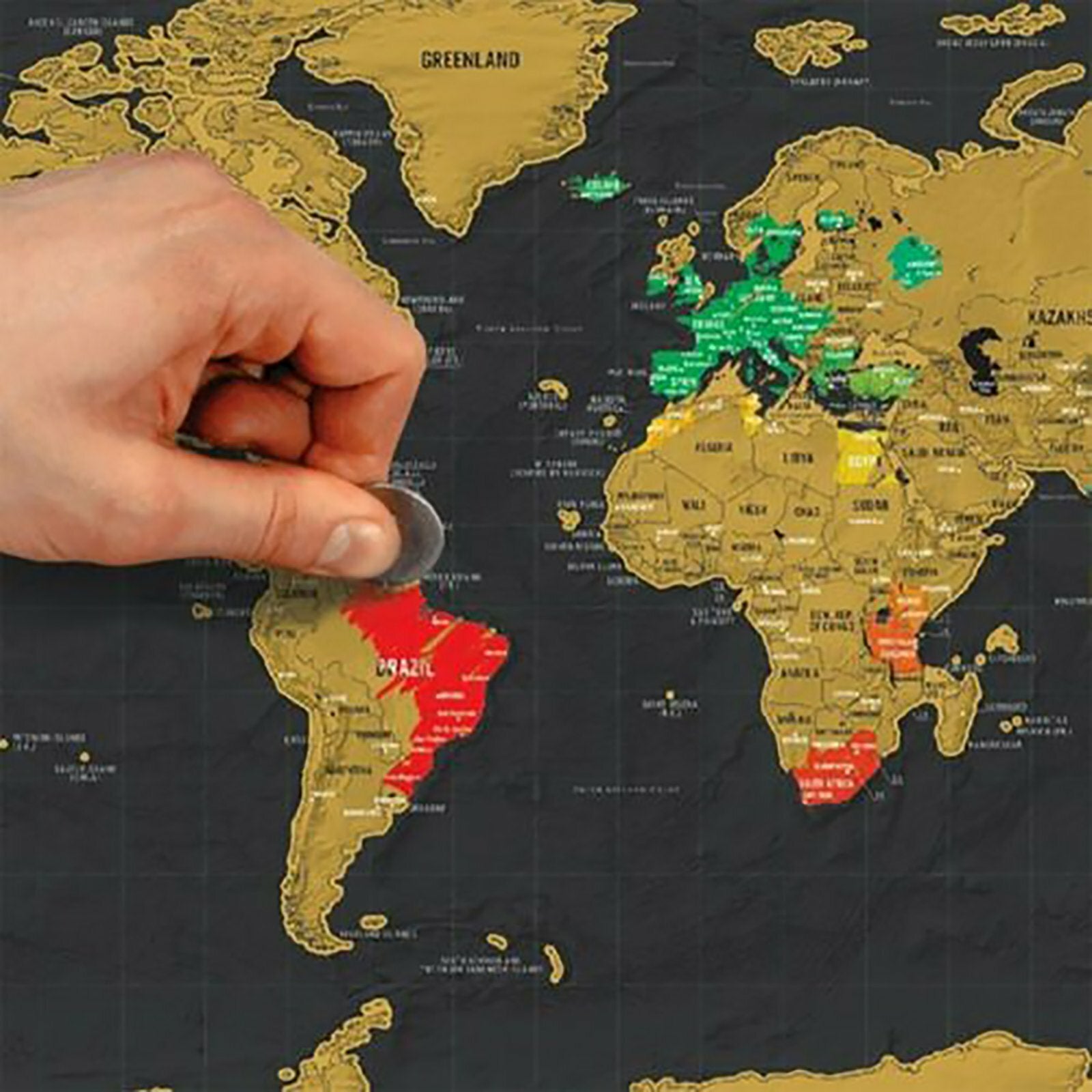 2pcs Scratch Off World Map Poster Large 82.5x59.5cm | Deluxe Travel Map Wall Decor