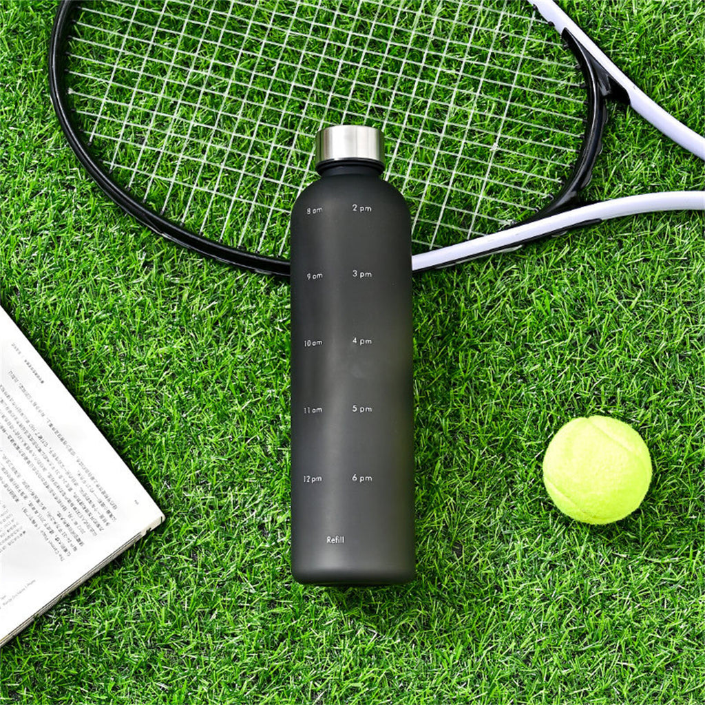 1L Motivational Water Bottle with Time Markings | BPA-Free Tritan Sports Drink Bottle