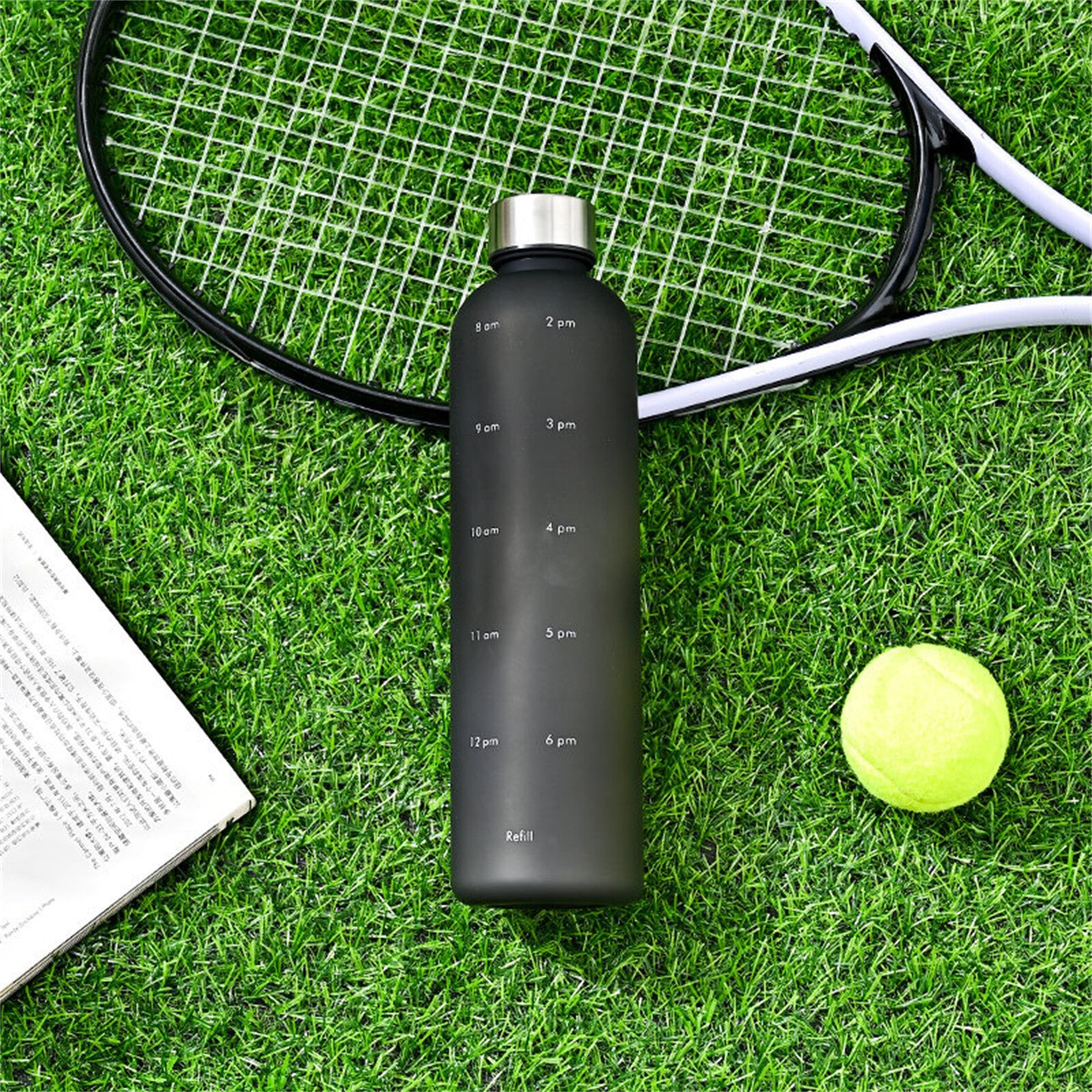 1L Motivational Water Bottle with Time Markings | BPA-Free Tritan Sports Drink Bottle