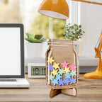 Wooden Star Reward Jar Classroom Behaviour Reward System with 25 Stars