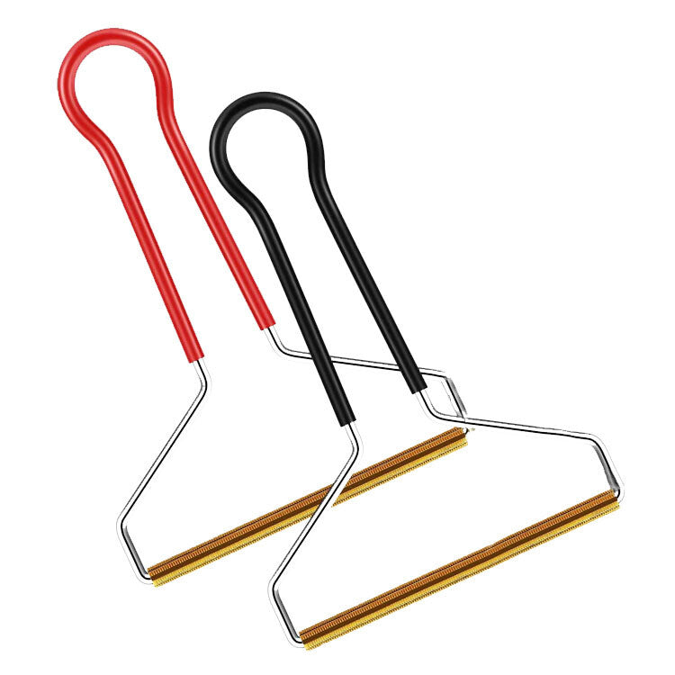 Two reusable lint removers in red and black on white