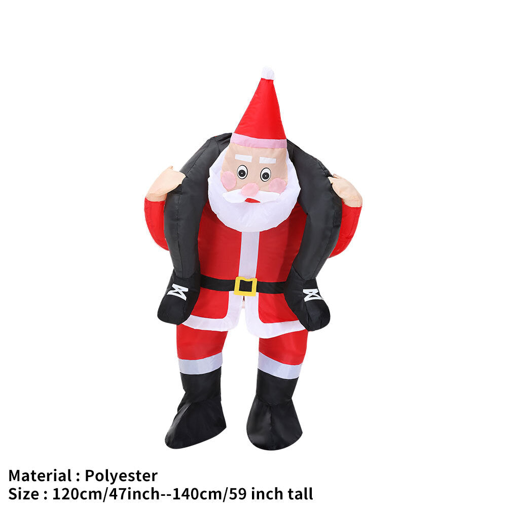 Riding Santa Inflatable Costume Suit Christmas Cosplay Party Decor Adult Kids OD