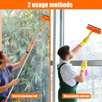 3 in 1 Extendable Window Cleaning Brush Kit – Microfibre Glass Cleaner, Spider Web Duster and Bendable Dusting Tool