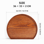 2PCS Semi-Circular Wooden Serving Pallets