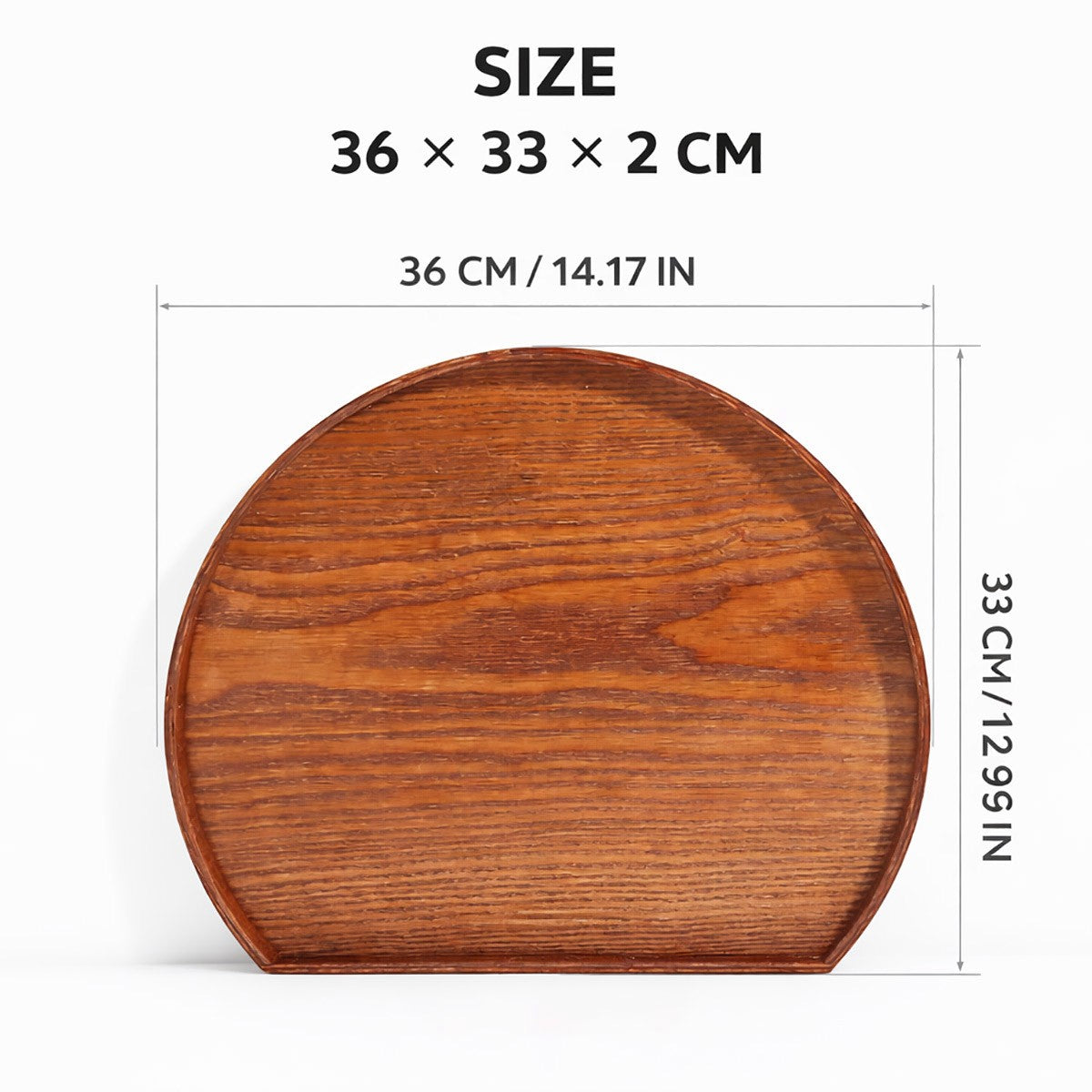2PCS Semi-Circular Wooden Serving Pallets