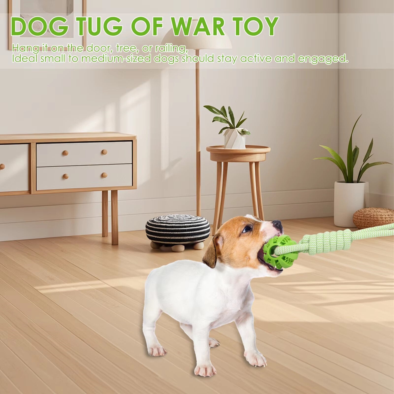 2 Set Interactive Dog Tug Toy Rope – Hanging Bungee Pull Toy for Indoor and Outdoor Play