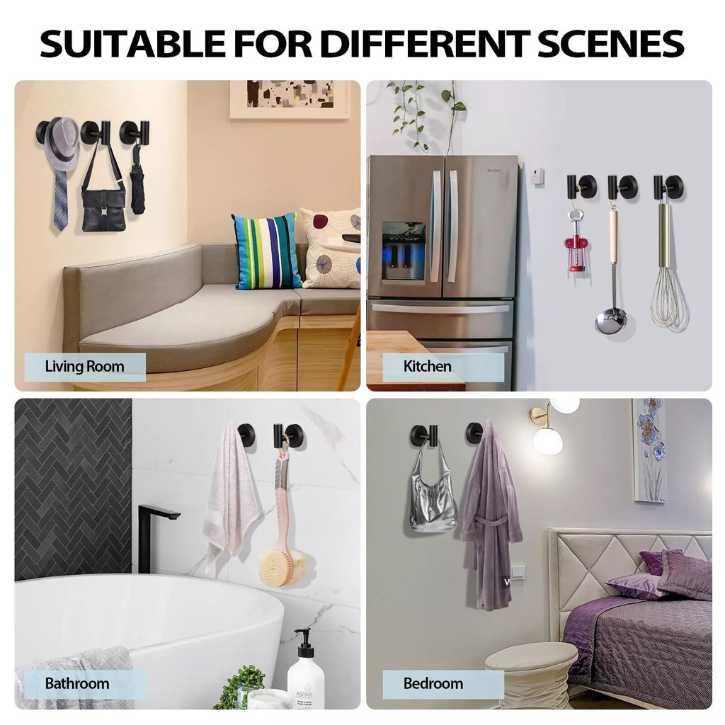 8PCS Stainless Steel Wall Hooks – Bathroom Towel Robe Coat Hooks Wall Mounted