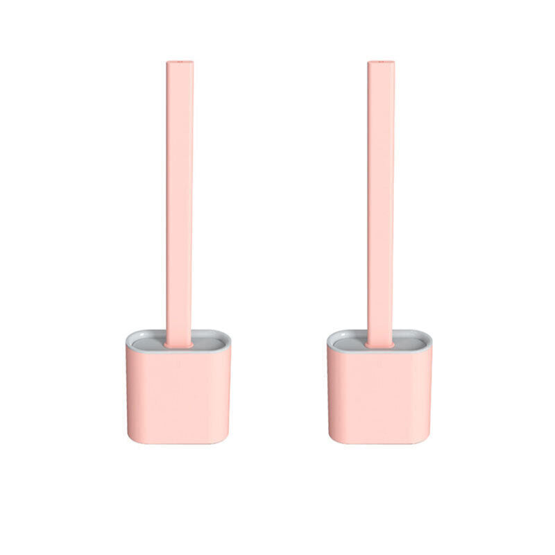 Silicone Toilet Brush with Holder – Hygienic Bathroom Cleaning Brush Set