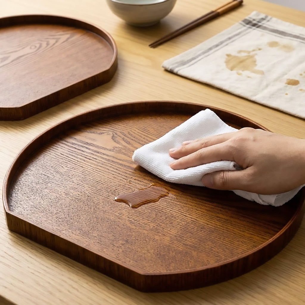 2PCS Semi-Circular Wooden Serving Pallets