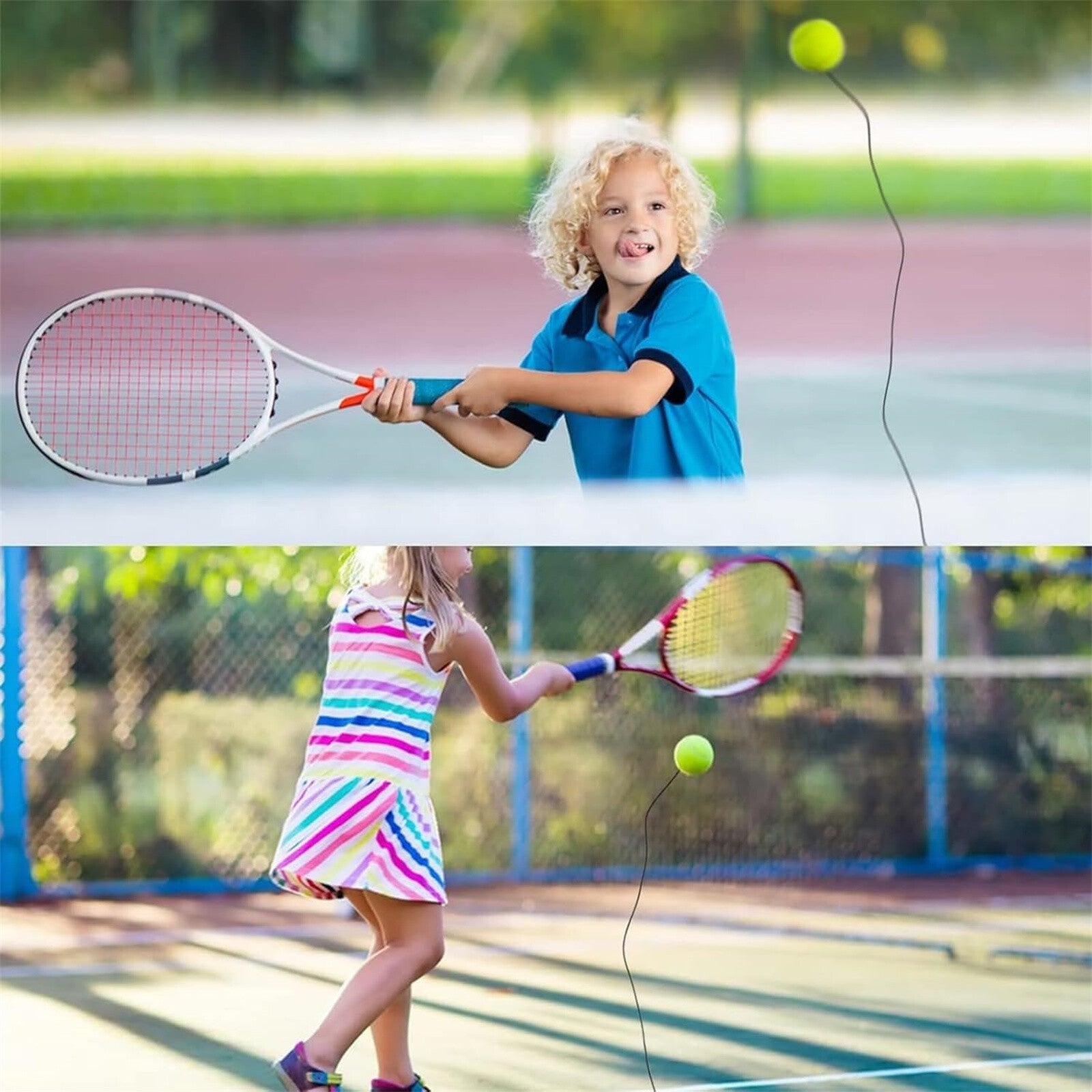 3PCS Tennis Trainer Replacement Balls with String Practice Training Balls
