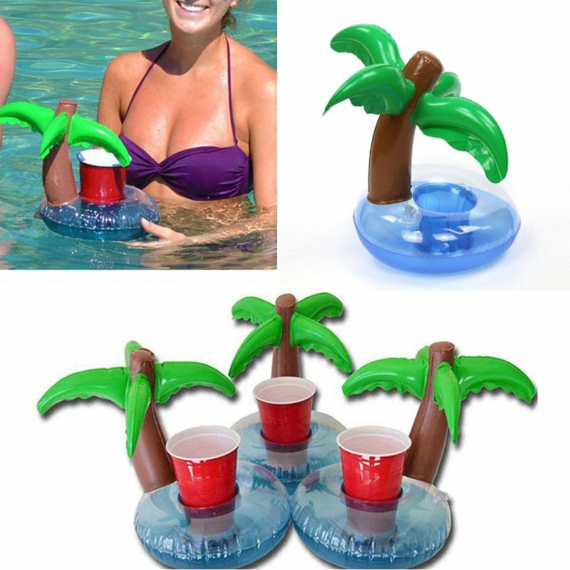Inflatable Pool Drink Holder – Floating Cup Can Beer Holder for Pool, Beach & Bath Party