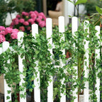 12PCS 2M Artificial Ivy Vine Garland - Fake Hanging Green Leaf Plant for Party Home Decor