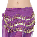 2 Pack Belly Dance Hip Scarf Skirt – Chiffon Wrap with Coins for Dance Costume and Performance
