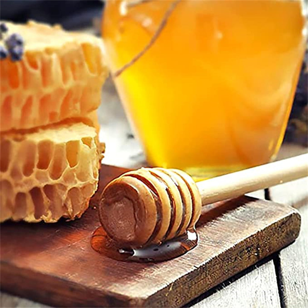200PCS Wooden Honey Dipper Sticks 10cm - Mini Jam Syrup Honey Stirring Sticks