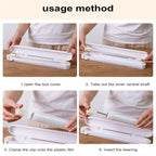Bamboo Food Wrap Dispenser with Cutter | 3 Slot Cling Film & Foil Storage Organizer