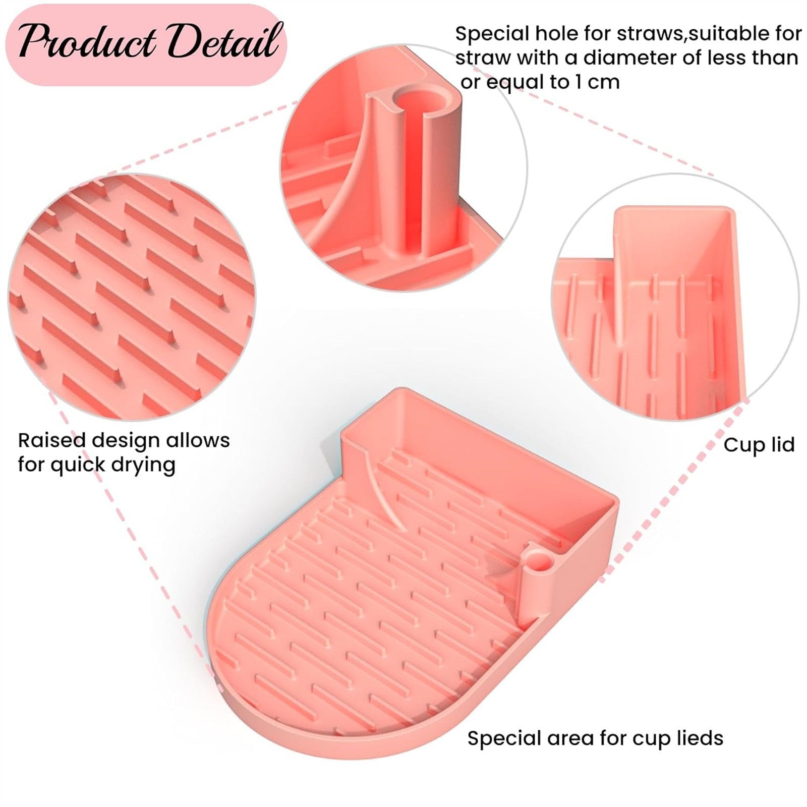 2PCS Silicone Water Bottle Drying Rack – Non-Slip Cup Dryer Stand for Bottles, Lids and Straws