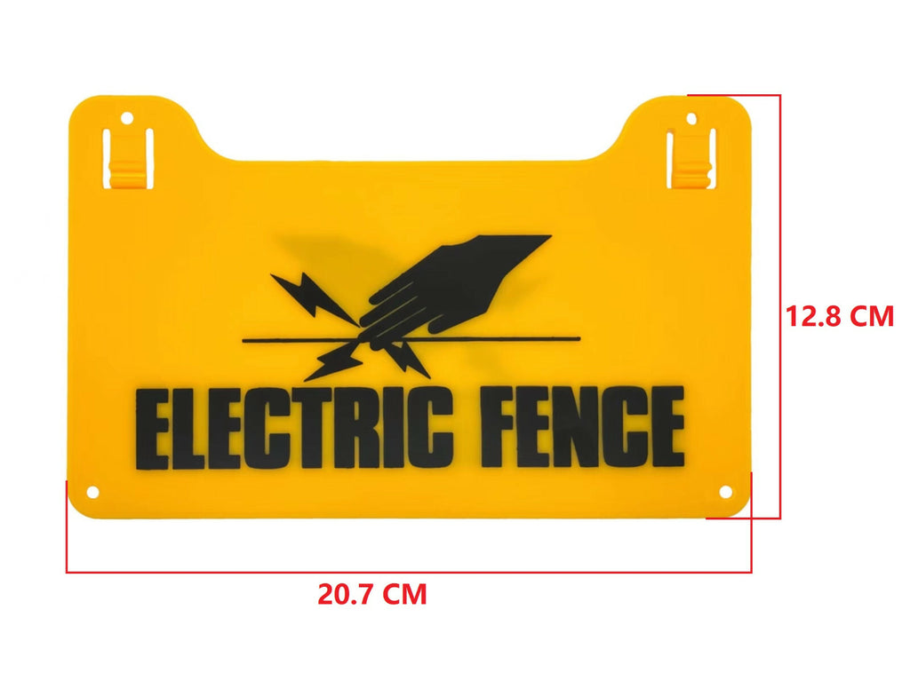 20pcs Electric Fence Warning Signs | Double Sided Caution Signs for Wire, Tape & Mesh