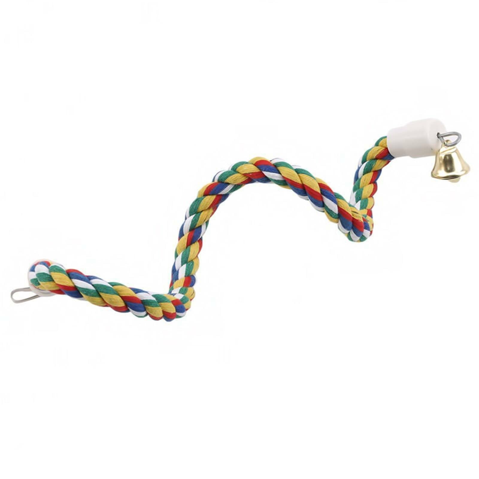 Parrot Rope Perch Bird Toy | Colorful Cotton Climbing Perch for Cage (0.5m–2.0m)