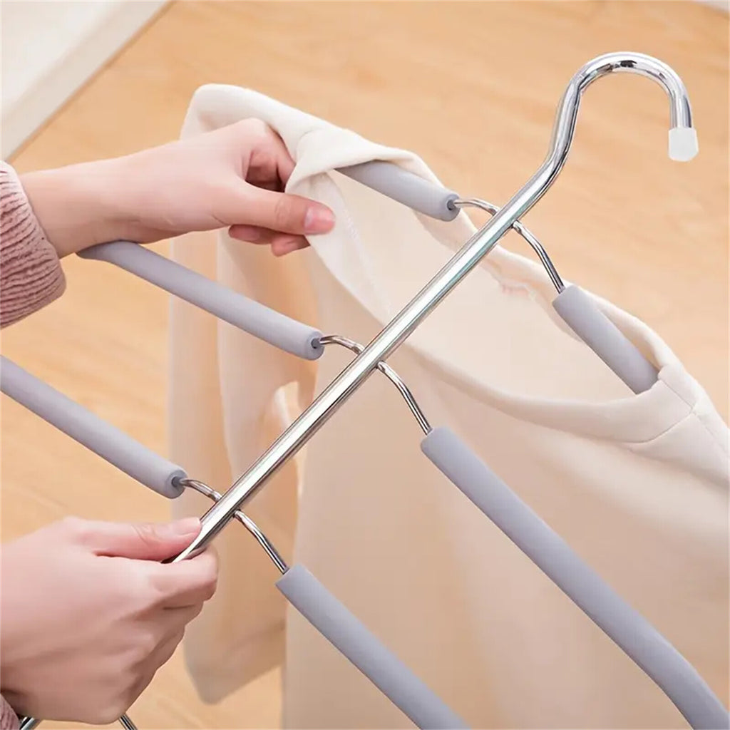 2PCS Multi-Layer Clothes Hanger Rack – Metal Space Saving Closet Organizer