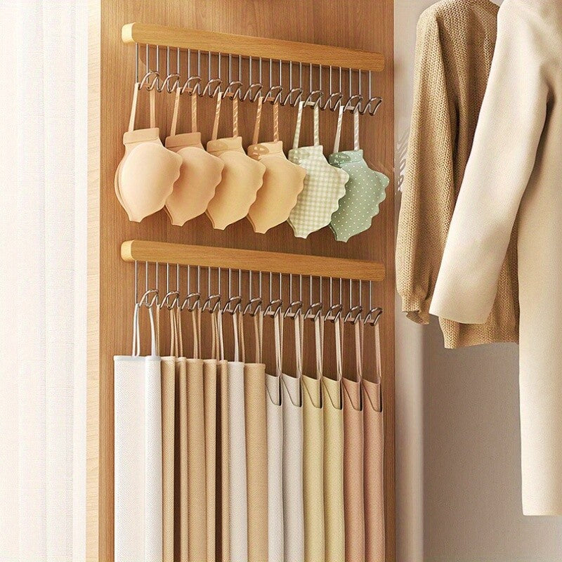 Premium Wood Style Wall Mounted Hanger Hook – Adhesive Kitchen Bathroom Cloth Hook