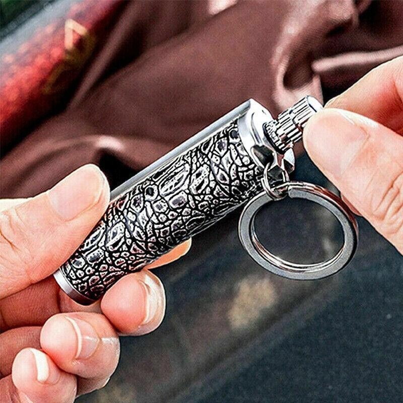 Waterproof Fire Starter Flint Match Keychain – Metal Survival Lighter for Camping