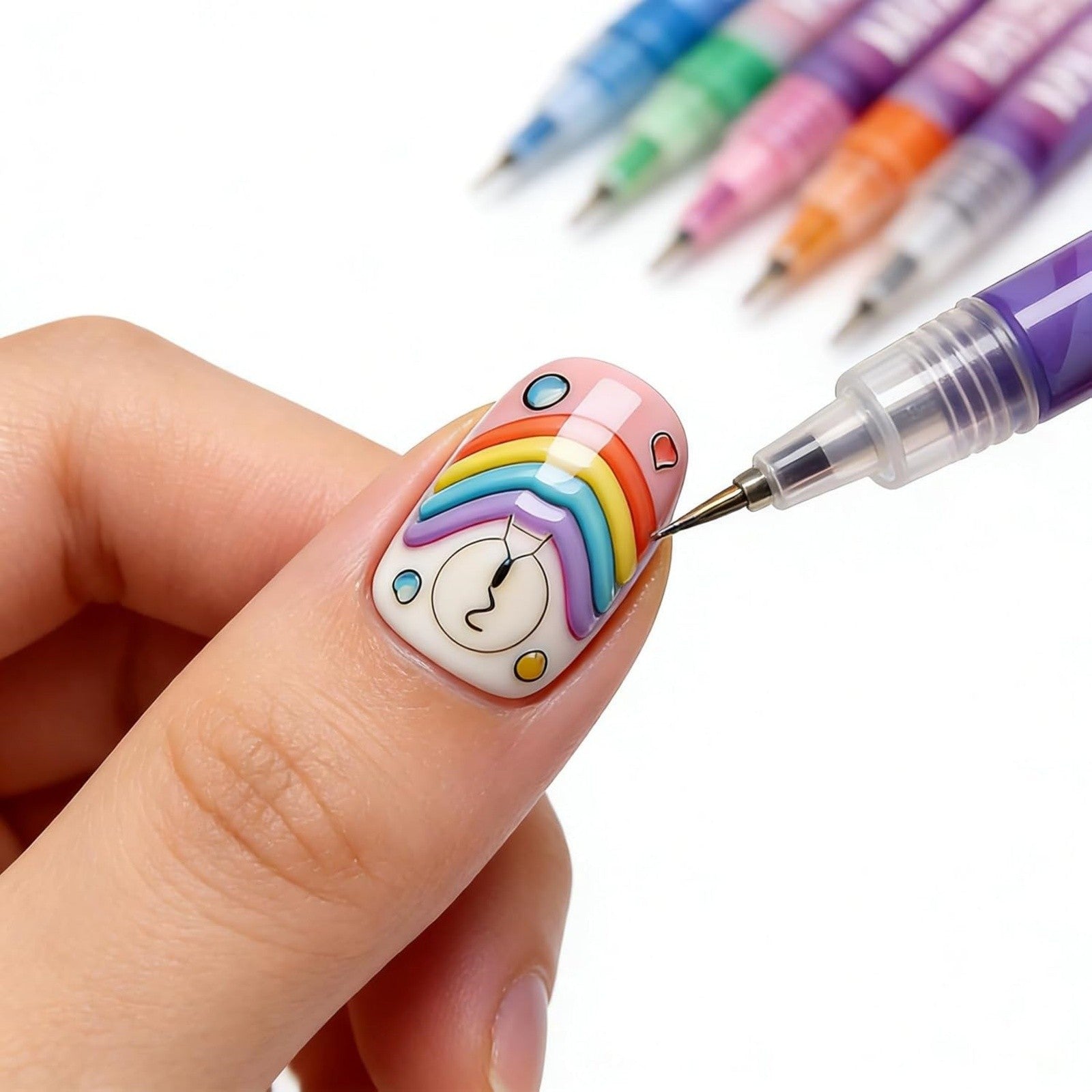 36pcs Nail Art Marker Pens Set | 12 Colors Fine Tip Nail Design Pens for DIY & Salon
