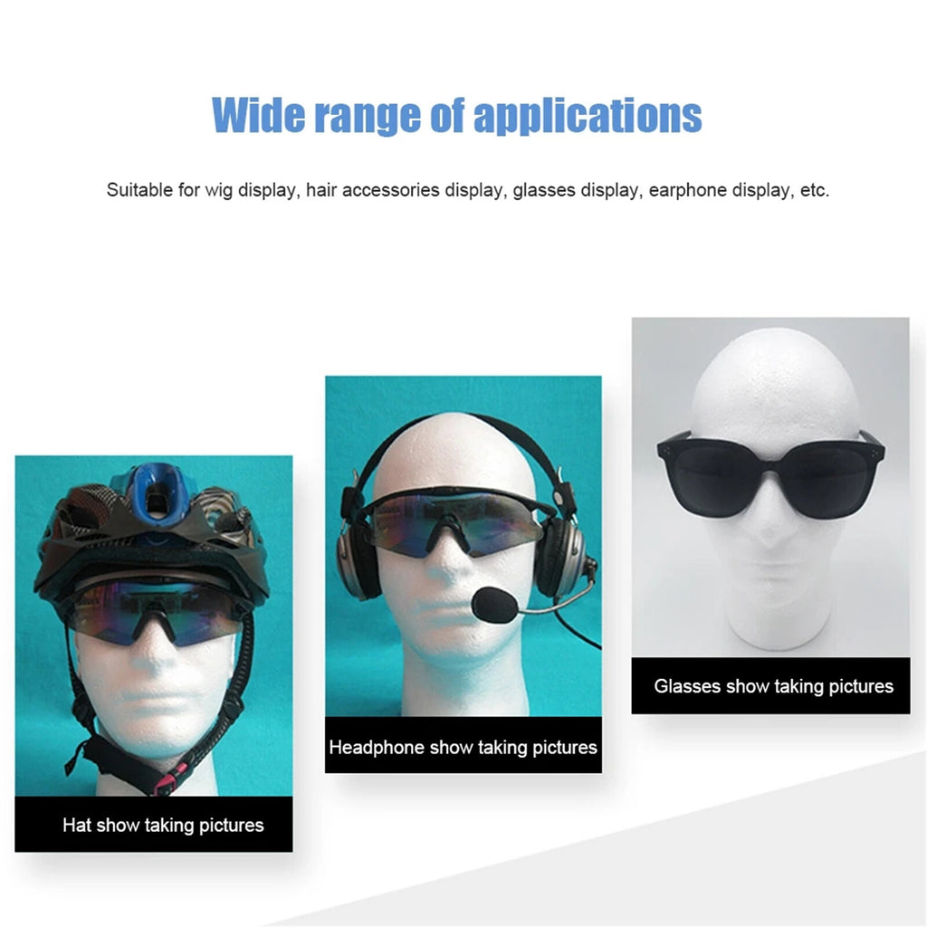 2PCS Foam Mannequin Head Display Stands - Glasses, Caps, Hats and Wig Display Holder