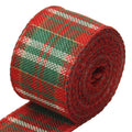 Wired Christmas ribbon roll style 2 – red, green and white plaid, 40mm wide