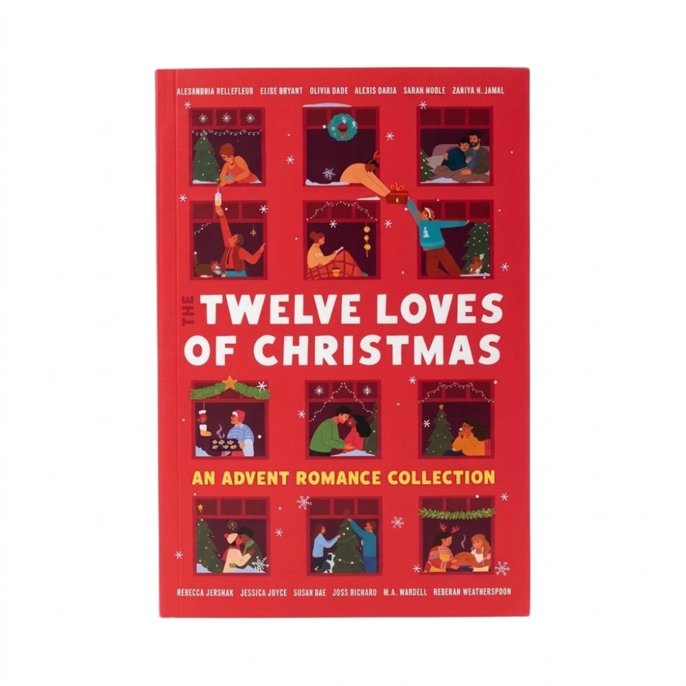 The Twelve Loves of Christmas advent romance collection paperback cover on a white background