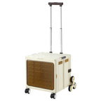 Foldable Shopping Cart Trolley with Stair Climbing Wheels Grocery Utility Basket