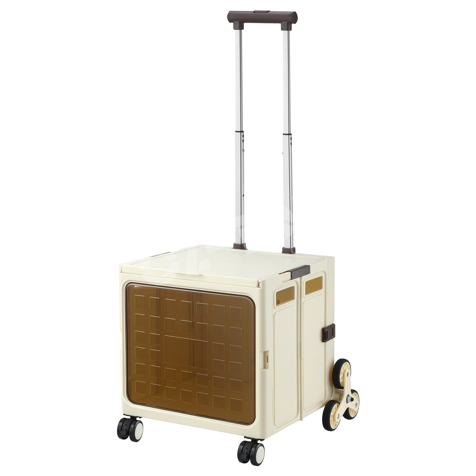 Foldable Shopping Cart Trolley with Stair Climbing Wheels Grocery Utility Basket